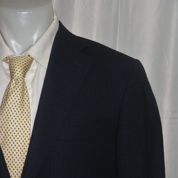 Canali 1934 15280 Impeccabile Blue Subtle Plaid Two Button Suit Jacket 46L - Picture 1 of 12